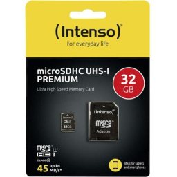 Carte microSDHC Intenso Premium 32 GB Class 10, UHS-I avec adaptateur SD