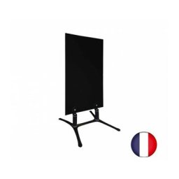 Interface Plv - Panneau trottoir ardoise sur piétement métal noir - Dimensions 120 cm x 60 cm