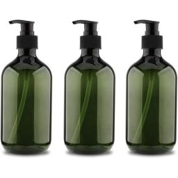 3Pcs 5ooml Flacons Pompes, Bouteille de Shampooing, Distributeurs de Liquide Rechargeables Flacon