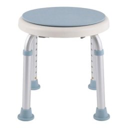 Tabouret de douche réglable en hauteur jusqu'à 136 kg tabouret de salle de bain - Rotatif à 360°,