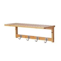 Live House - Porte Serviette Salle de bain Mural Bambou en 50x16x18cm Salle de bains