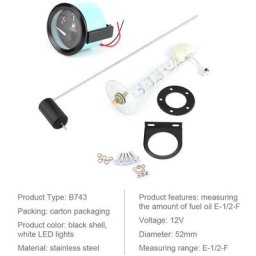 Jauge de niveau de carburant de voiture universelle de 52 mm led Digital E-1/2-F Range Meter avec