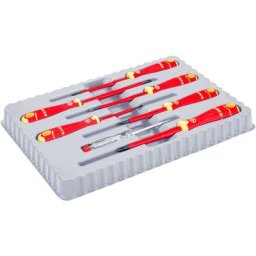 Bahco - Jeu de 7 tournevis isolés vde Fit, avec manche multi-composants et testeur de tension
