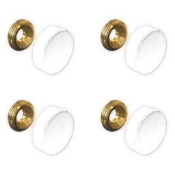Set de 4 cache vis blancs 18 mm - Blanc