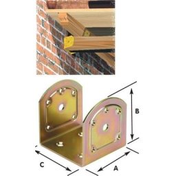 Plaque de support murale en forme de u 10 pcs. pour la fixation de poutres en bois mm.a70xb80xc46