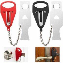 2 Pcs Serrure de Porte Portable Verrou de Sécurité Durable avec Sac de Rangement Serrure de Voyage