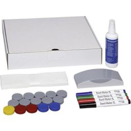 Kit daccessoires pour tableau blanc 6385909 carton avec 4 marqueurs pour tableau, effaceur,
