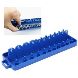 Organisateur de Douilles, 1/4 Pouce à 2 Rails pour 22 Douilles, Support de Rangement pour Douilles,