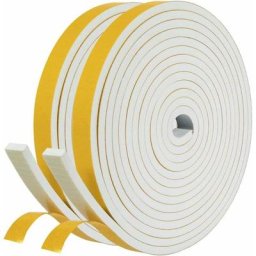 Joint Adhésif pour Porte entrée Fenêtre, Joint Isolant en Mousse Caoutchouc 2 Rouleaux 12mm x 6mm x
