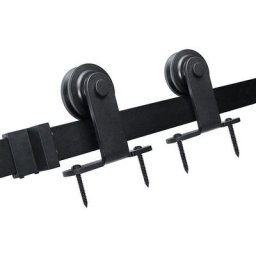 Dyhf - Jeu de poulies pour rail de suspension de porte de grange 200 cm (crochet en forme de t)