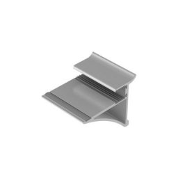 Support pour tablette verre - Décor : Anodisé argent - Largeur : 50 mm - Matériau : Aluminium