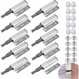10 PCS Push to Open Aimant Poussoir Porte Placard Loquet Magnetique,Tampon Amortisseur pour Armoire