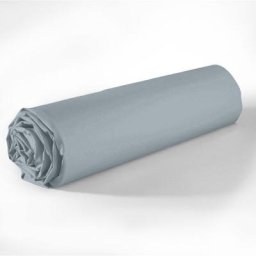 1001kdo Hygiene&beaute - Drap housse coton uni 90 x 190 cm Passion bleu glacier