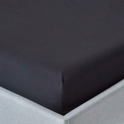 HOMESCAPES Drap-housse Noir 100% coton Égyptien 200 fils 160 x 200 cm - Noir