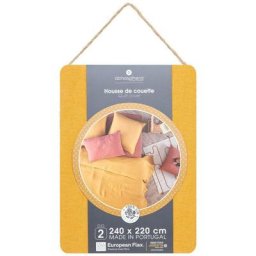 Housse de couette 100 % lin 240x220 ocre Atmosphera créateur d'intérieur - Ocre