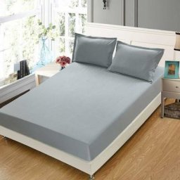 Blue Dream - Drap housse, 180 x 200 cm, enveloppe 30 cm, protège-matelas en polyester, gris