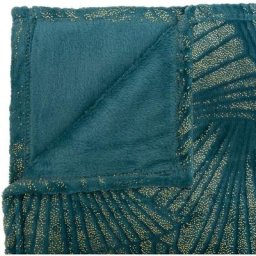 Atmosphera - Plaid Flan 3D Doré Canard 125 x 150 créateur d'intérieur - Bleu canard