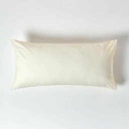 Homescapes - Taie d'Oreiller en coton égyptien Crème - 200 fils - 50x90cm Env - Crème