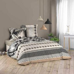 Parure de lit Oriane 240x220 cm - Noir
