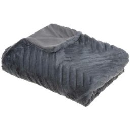 Atmosphera - Plaid doux (160 cm) 3D Géo Gris foncé