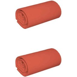 Terre De Nuit - Lot de 2 draps housses jersey orange terracotta bonnet 30 cm 80x200 - Orange