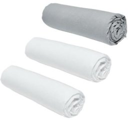 Lot de 3 draps housses Today Essential - 160 x 200 cm - 2 personnes - 100% Coton - Craie/ Acier