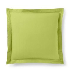 Taie d'oreiller Anis 63 x 63 cm volant plat piqu / 100% Coton / 57 fils/cm