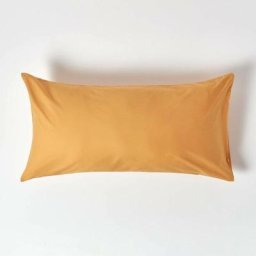 Homescapes - Taie d'Oreiller rectangulaire 100% coton égyptien 200 fils Jaune Moutarde 50 x 90 cm