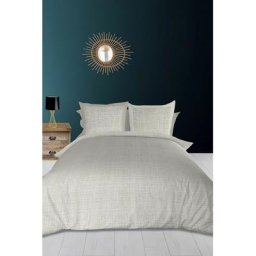 Parure housse de couette 260x240 cm en coton 57 fils galaxy naturel, par Soleil D'ocre Ecru