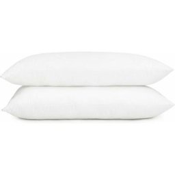 Lot de 2 oreillers en microfibre doux et lavables avec rembourrage supplémentaire (blanc, 45 x 70