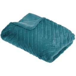 Atmosphera - Plaid Fourrure 3D Géo Canard 120 x 160 créateur d'intérieur - Bleu canard