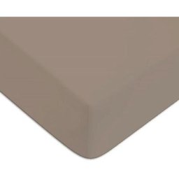 Future Home - drap housse uni coton 57 fils taupe galet 90x190cm - taupe