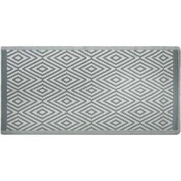 Tapis d'Extérieur Vert et Blanc en Polypropylène Motif Géométrique pour Terrasse au Style Moderne