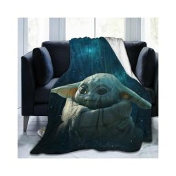 Couverture imprimée en 3D bébé Yoda Star Wars couverture en flanelle couvre-lit doux dessin animé