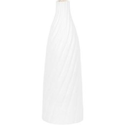 Vase Bouteille en Terre Cuite Blanche 45 cm Forme Cylindrique Moderne Florentia - Blanc