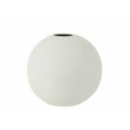 Vase boule en céramique blanc mat D12cm - Blanc