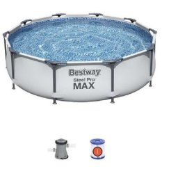 Bestway - 56408 Steel Pro max piscine hors sol ronde cm 305x76 h avec cadre 4678 lt pour jardin