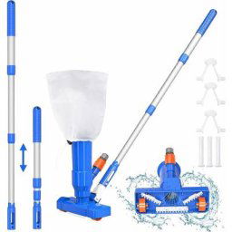 Kit d'aspirateur de Piscine amélioré, Bassin d'aspirateur de Piscine Portable avec Brosse, Sac à