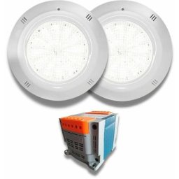 Pack 2 projecteurs de base pour piscine à led blanches 18W 12V ac/dc avec transformateur