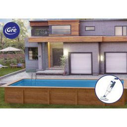 Piscine bois mint 10,10m x 4,18m x h: 1,46 m - Aspirateur électrique à batterie offert