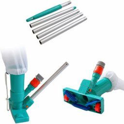 Mini aspirateur à jet de spa de piscine amélioré avec brosse, sac, tige télescopique à 5 sections