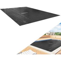 Bâche thermique bâche solaire chauffage solaire piscine 2,6 x 1,6 m Noir - Noir - Arebos