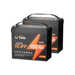 Batterie lithium LiFePO4 12V 100Ah mini Litime x 2PCS pour un système de batterie 12V 200Ah/24V