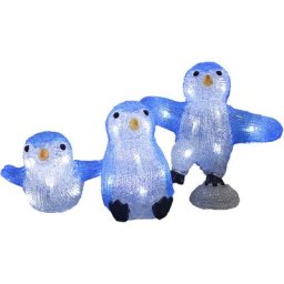 Figurine lumineuse led en acrylique - décoration de Noël - Modèle au choix Penguin Family (en)