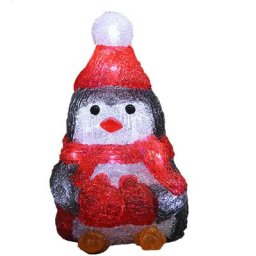Deuba - Figurine lumineuse led en acrylique - décoration de Noël - Modèle au choix Penguin (en)