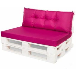 Coussin de palettes, Jeu de coussins de jardin 120x60 et Dossier 120x40cm Rose / coussin de