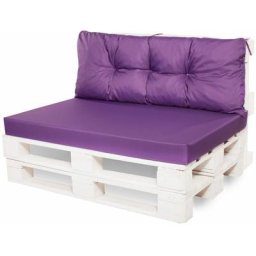 Coussin de palettes, Jeu de coussins de jardin 120x60 et Dossier 120x40cm Violet / coussin de