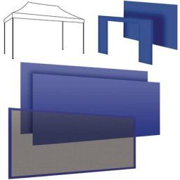 Set complet pour gazebo 3x4m : 2 bâches latérales 4,5 + 1 bâche latérale 3m + bâche de porte +