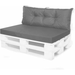 Coussin de palettes, Jeu de coussins de jardin 120x60 et Dossier 120x40cm Anthracite / coussin de