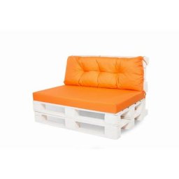Coussin de palettes, Jeu de coussins de jardin 120x60 et Dossier 120x40cm Orange / coussin de